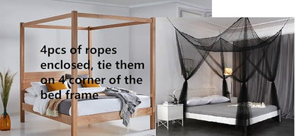 OctoRose Four Post Mosquito Net for Bed Canopy -Fits Queen, King, California King Beds-Indoor & Outdoor Use- Purple