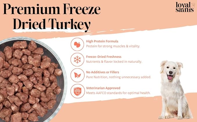 Freeze Dried Raw Dog Food - Premium Turkey and Salmon Flavor with High Protein and Grain Free Dog Food for All Breeds and Picky Eaters - Versatile as Meal Topper, Snack, and Treats, 5 Oz-Mewly Pet