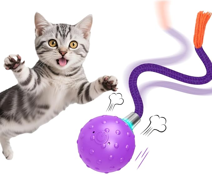 Interactive Cat Toys Mouse Ball, Motion Activated Cat Ball Super Fast in Mice Holes Cat Tent Tunnel-Mewly Pet