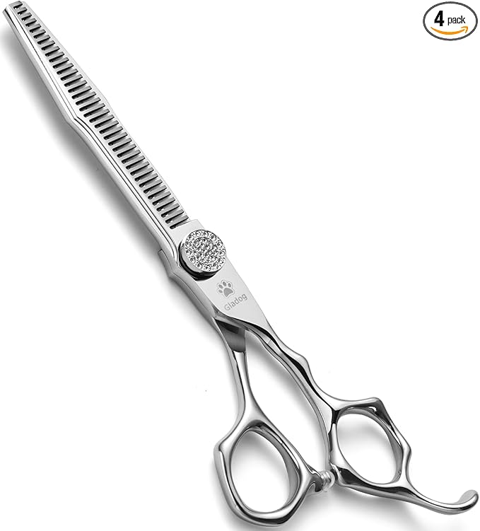 GLADOG 6.5" 9CR Thinning Shears for Dogs - Professional Dog Thinning Scissors with Luxurious Diamond Pivot Nut, Ideal Dog Grooming Scissors for Reducing Bulk, Dog Shears，Dogs Scissor for Grooming-Mewly Pet