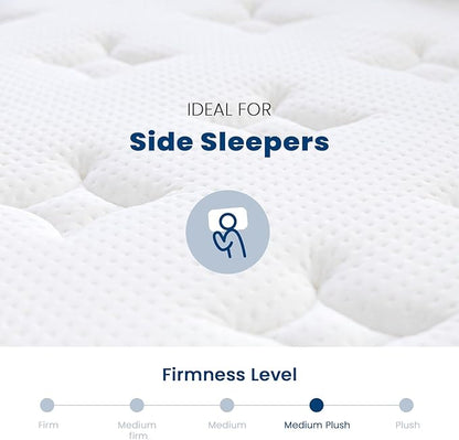 Coolvie Twin XL Mattress 14 Inch, Gel Memory Foam Bed in a Box, Adaptive Support Breathable Hybrid Mattresses with CertiPUR-US Certified, Double Coesoling Individually Coil & Medium Plush Support