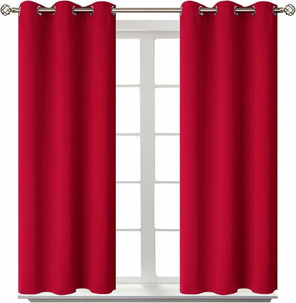 BGment Room Darkening Curtains 54 Inches Long - Grommet Thermal Insulated Drapes Window Treatment Curtains for Bedroom, 2 Panels, 38 x 54 Inch, Red