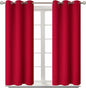BGment Room Darkening Curtains 54 Inches Long - Grommet Thermal Insulated Drapes Window Treatment Curtains for Bedroom, 2 Panels, 38 x 54 Inch, Red