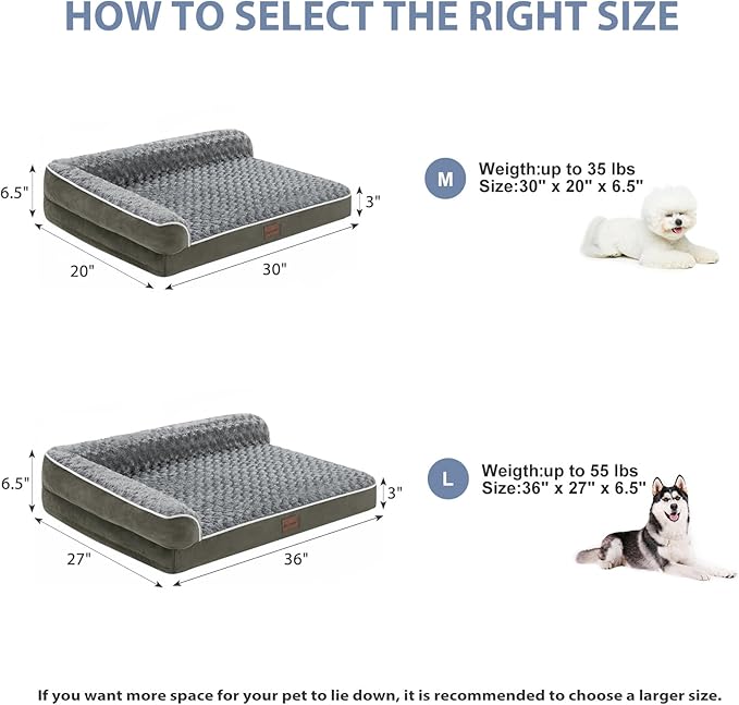 BFPETHOME Orthopedic Dog Beds for Large Dogs-Waterproof Sofa Dog Bed with Removable Washable Cover, Big Pet Bed with Waterproof Lining and Nonskid Bottom,Pet Bed for Large Dogs-Mewly Pet