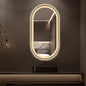 Niccy Oval LED Mirror for Bathroom, 48x24 Front Lit + Backlit Vanity Mirrors with Light Anti-Fog, Shatter-Proof, 3 Colors, Makeup Mirror with Black Frame (Horizontal/Vertical)