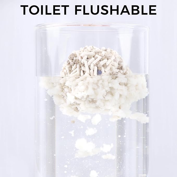 Mixed Cat Litter Fast Clumping,Ultra Absorbent,Natural Ingredients Litter,Water Dissolvable,Dust-Free,Low Tracking Bentonite Tofu Litter Odor Control (Peach, 11 Pounds)-Mewly Pet