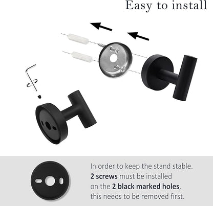 Bathroom Hardware Towel Bar Set - Matte Black Bathroom Accessories Set - Including 16" Hand Towel Bars - Toilet Paper Holders - Towel Rings - Robe Towel Hooks