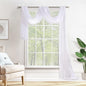 MIULEE Luxury Sheer Voile Elegant Window Scarf Topper - Long Valance Solid Treatment Swags Drapes for Ceremony, Wedding, Canopy Bed - 54" x 216" White 1 Piece