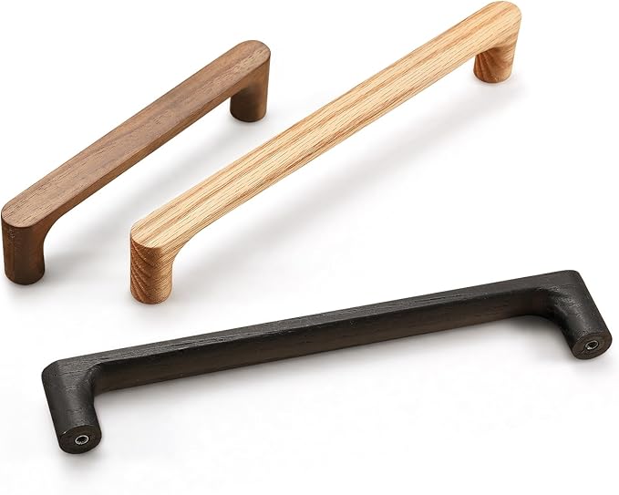 Burlywood Round 7-1/2in 6 pcs Wooden Drawer Pulls Handle pulls for cabinets Kitchen Cabinet Drawer pulls Cabinet Door Pull
