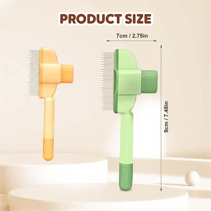 Zen Brush for Cats, Zenbrush Cat Comb, Self Cleaning Pet Comb Grooming Brush, Catdogcomb Pet Grooming for Massaging and Cleaning Shedding Hair (Mix)-Mewly Pet