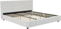 DHP Dakota Upholstered Platform Bed with Diamond Button Tufted Headboard and Footboard, No Box Spring Needed, King, White Faux Leather