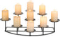 Candelabra Fireplace Candle Holder: Black Metal Pillar Candle Holders for Inside Fireplace Mantle Decor Floor Candelabras Table Centerpiece Large