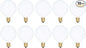 Simba Lighting Small Globe G16.5 Round Bulb 40W E12 Candelabra Base (10 Pack) for Chandelier, Ceiling Fan Light, Decorative Vanity Lights, Wall Sconce, Frosted Glass 120V, 2700K Warm White Dimmable