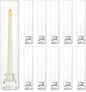 Glass Hurricane Candle Holder: 12" Tall Candlestick Holder Bulk with Cylinder Windproof Cover Set of 10 Clear Taper Candle Holders for Wedding Party Birthday Christmas Decor