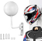 SNAGMO White 180° Motorcycle Helmet Rack, Rotation Metal Helmet Holder Wall Mounted Helmet Rack Motorcycle with 2 Hooks Helmet Hanger for Motorcycle Bike Coats, Caps, Baseballs, Rugby Helmet