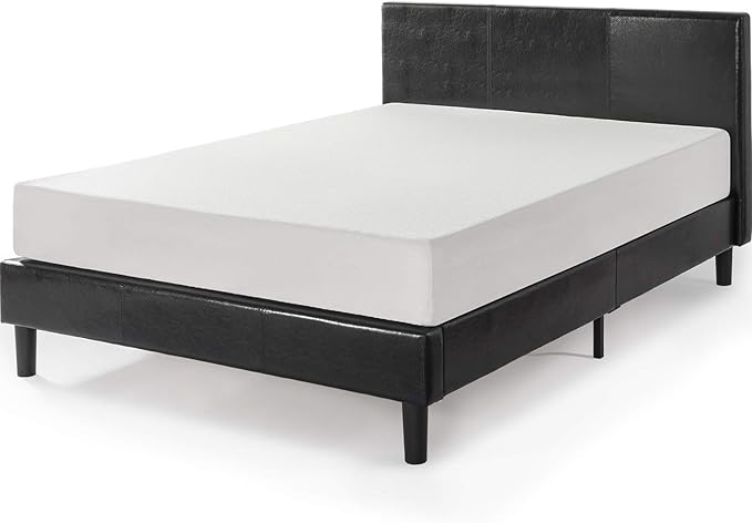 ZINUS Jade Faux Leather Upholstered Platform Bed Frame, Mattress Foundation with Wood Slat Support, No Box Spring Needed, Easy Assembly, Queen