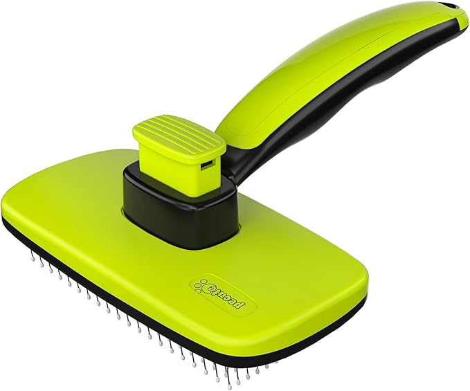 Pecute Self-Cleaning Slicker Brush for Dogs, Cats, Lightweight Dog Brush for Shedding Massaging Grooming, Cat Brush Gently Removes Loose Fur Undercoat for Small Dogs Cats Rabbits of All Hair Types-Mewly Pet