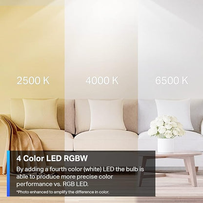 Tapo TP-Link Smart Light Bulbs, 16M Colors RGBW, Dimmable, Compatible with Alexa and Google Home, A19, 60W Equivalent, 800LM CRI>90, 2.4GHz WiFi only, No Hub Required, L530E(Pack of 48)