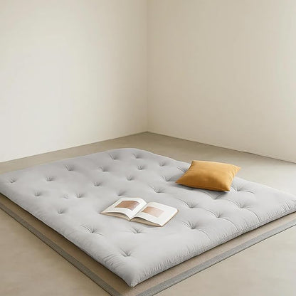 ZonLi Japanese Floor Futon Mattress Full Size 75"x 54", 100% Cotton Cover 2.5'' Thicken Tatami Mattress, Foldable Sleeping Pad, Portable Dormitory Tatami Mat, Roll Up Floor Lounger Bed for Adult
