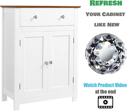 26 pcs Glass Cabinet Knobs Crystal Drawer Pulls Clear 30 mm Diamond for Kitchen, Bathroom Cabinet, Dresser and Cupboard by DeElf