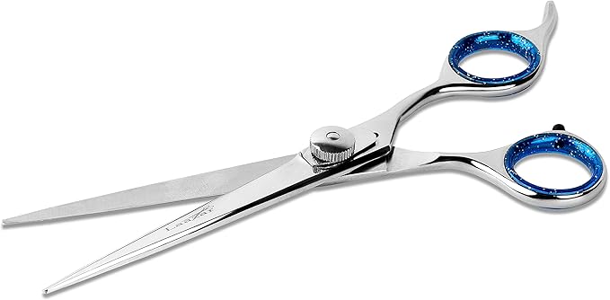 Laazar Pet Grooming Set - 7" Straight Pet Grooming Scissors & 6.5" Pet Thinning Shears with 42 Teeth | Professional Dog Scissors Kit | Use as Cat and Dog Shears-Mewly Pet