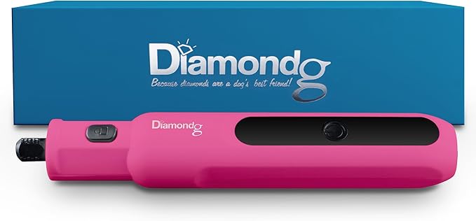 Diamondg Cordless Micro Dog Nail Grinder with Quiet Sound & LED Tip for Large & Small Dogs, 4hrs. Runtime - Electric Dog Nail Trimmer, Heavy Duty Rotary Tool Alternative to Toenail Clippers & Filers-Mewly Pet