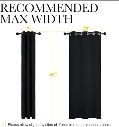 NICETOWN Living Room Blackout Curtains and Drapes, Black Solid Thermal Insulated Grommet Blackout Drapery Panels for Window (2 Panels, 29 inches Wide by 45 inches Long, Black)