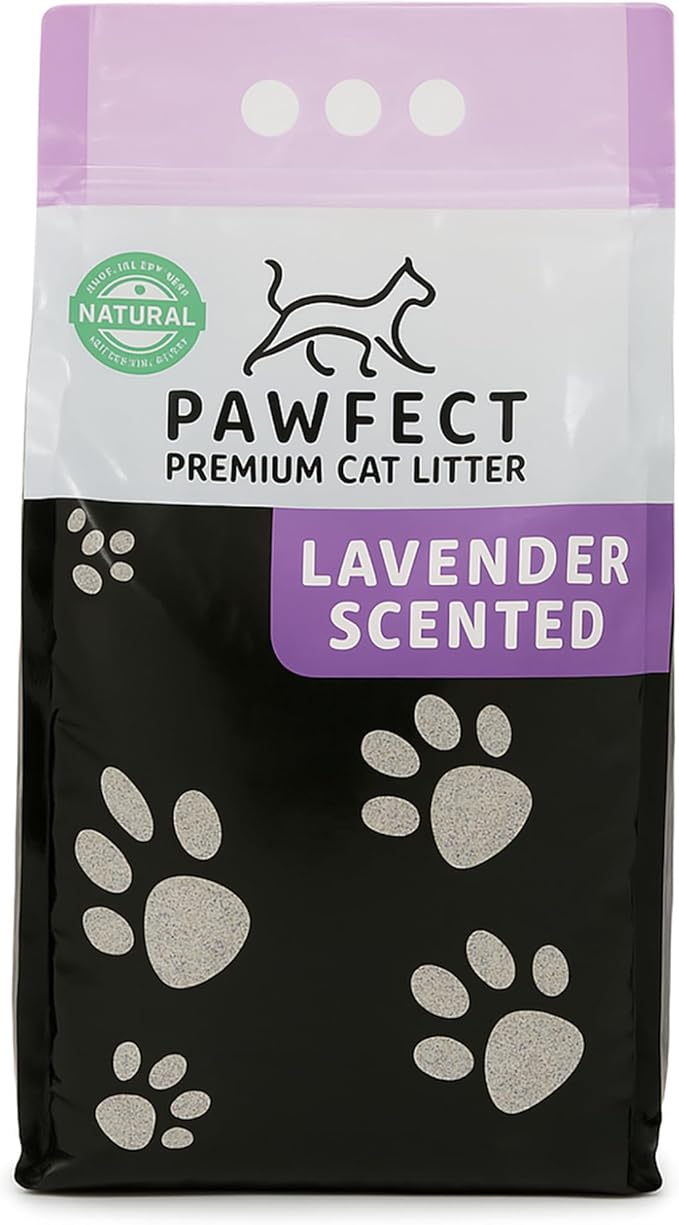 Lavender Scented Cat Litter – 37.8 lb / 20L, Fast Clumping, Natural Odor Absorption, Lightweight Formula, Made with Turkish White Bentonite-Mewly Pet