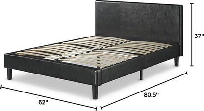 ZINUS Jade Faux Leather Upholstered Platform Bed Frame, Mattress Foundation with Wood Slat Support, No Box Spring Needed, Easy Assembly, Queen