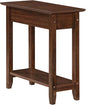 Convenience Concepts American Heritage Flip Top End Table 23.25" - Classic Narrow Chairside Accent with Hidden Storage & Lower Shelf for Traditional, Modern Living Room, Espresso