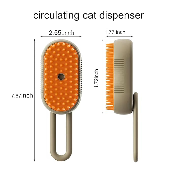 4 in 1 Cat Steam Brush Cat and Dog Anti-Static steam Brush with Spray for Massaging,cleaning,Shedding,Grooming,Rechargeable Pet Grooming Brushes(white brush)-Mewly Pet
