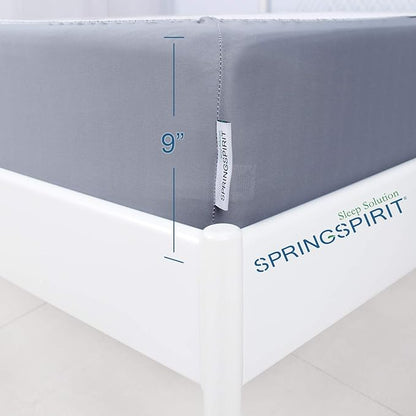 Box Spring Cover King Size, Alternates for Bed Skirt, Smooth and Elastic Woven Material Wrap Around 4 Sides of The Box Spring, Wrinkle & Fading Resistant, Washable, Dustproof, Grey