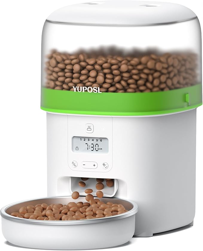 Automatic Cat Feeder - 2L Cat Food Dispenser, Timed Auto Pet Feeder with 180-day Battery Life, 1-6 Meals Per Day, 1-16 Portion, Desiccant Bag Keeps Dry Food Fresh, Also for Small Dogs-Mewly Pet