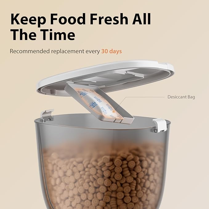 5L Automatic Cat Feeder, Timed Cat Food Dispenser, Automatic Pet Feeders Up to 6 Meal 1-20 Portion, Dual Power Supply Cats Feeder, Pet Dry Food Dispenser for Cats and Small Dogs-Mewly Pet