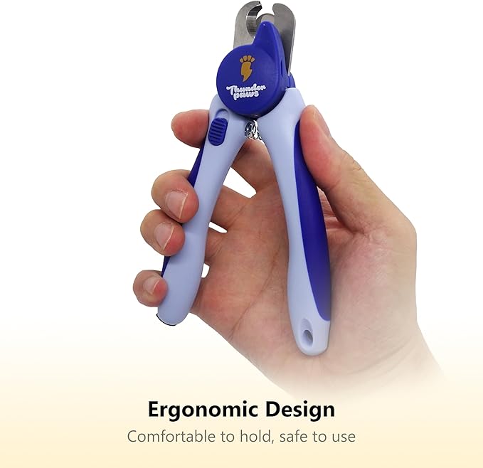 LED Dog Nail Clippers with Light, Trimmers with Protective Guard, Quick Sensor, Safety Lock and Nail File - Suitable for Large and Small Dogs & Cats (Blue, LED)-Mewly Pet