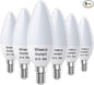 Vinaco E12 LED Bulb, 6 Pack E12 Candelabra Bulb 60 Watt Daylight White 5000K, High Brightness 600LM & 25000+ Long Lifespan E12 Bulb, E12 Candelabra Base, Light Bulb for Ceiling Fan Light Bulb…