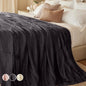The Connecticut Home Co Bedding Blanket, King 108x90, Soft Fluffy Room Decor, Cozy Warm Throws for Bed, Gifts for Women, Bedroom Cute Aesthetic Blankets Faux Fur and Sherpa Gray
