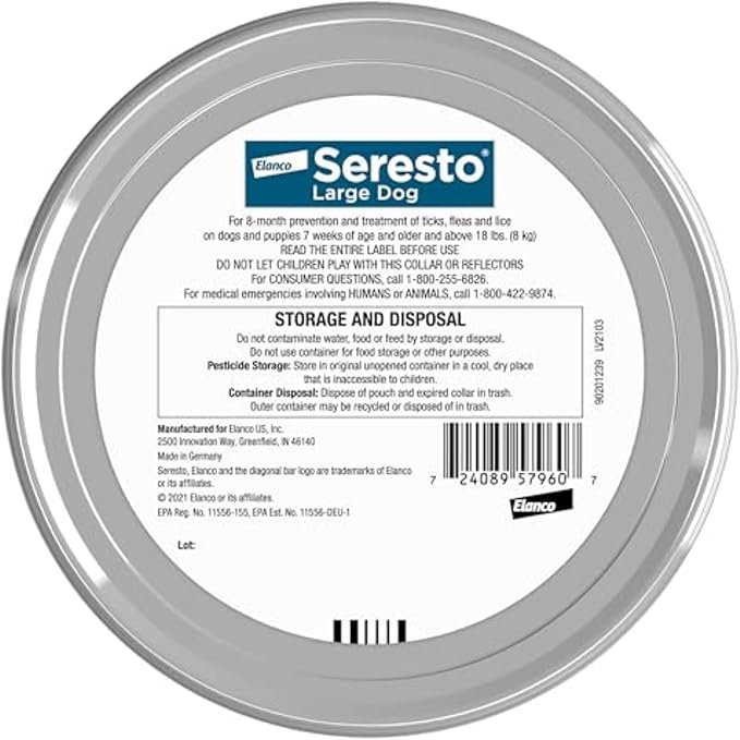 Seresto Large Dog Vet-Recommended Flea & Tick Treatment & Prevention Collar for Dogs Over 18 lbs. | 2-Pack-Mewly Pet