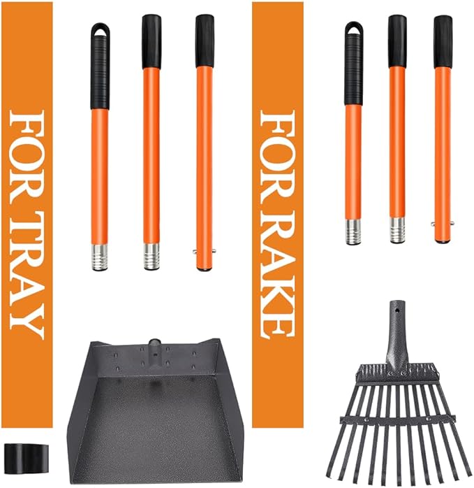 TNELTUEB Extra Large Pooper Scooper, Pet Poop Tray and Rake with Adjustable Long Handle, Pet Waste Removal Heavy Duty Dog Pooper Scooper Great for Large Dog Grass Street Gravel-Mewly Pet