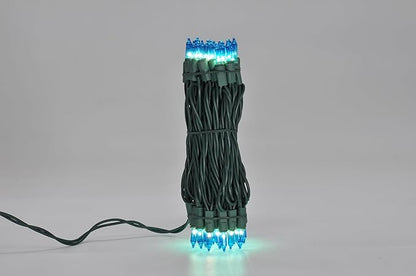 Brite Star 100 Count Mini String Christmas Lights, Blue - 22 feet Indoor/Outdoor Christmas Tree Lights with Green Wire (Set of 2)