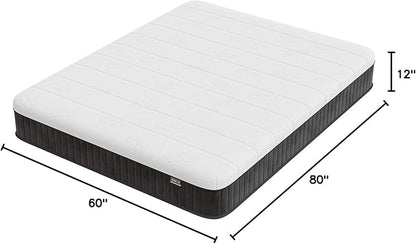 Swbvs Firm Queen Mattress, 12 Inch Memory Foam Firm Queen Mattress Size with Hybrid Queen Bed Mattress in a Box Pressure Relief &Queen Size Mattress