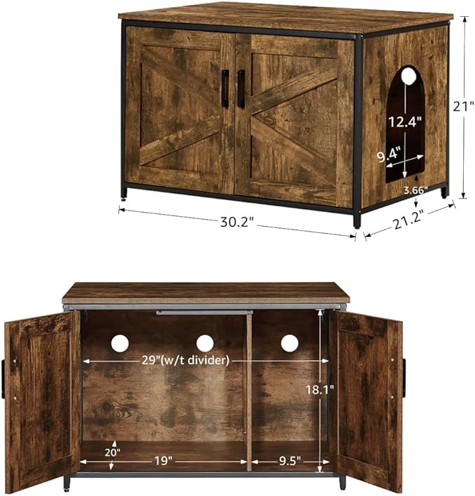 unipaws Top Opening Cat Litter Box Enclosure, Friendly to Elderly People, Waist or Keen Problem People, XL Extra Large Cat Box Furniture, High Jumbo Automatic Litter Box Cover Hidden for Large Cat-Mewly Pet