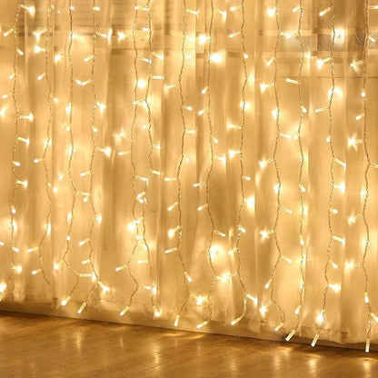 Curtain Lights, Upgrade LED Window Fairy Lights 8 Lighting Modes, Window Icicle Xmas String Lights for Wall Decor