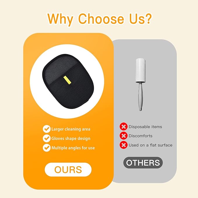 5pc Pet Hair Removal Gloves, Reusable Cats & Dogs Pet Hair Removal Tool,Efficient Pet Hair Removal Electrostatic Gloves is Suitable for Clothes, Sofas, Beds and Carpets-Mewly Pet