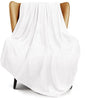 Exclusivo Mezcla Fleece Throw Blanket for Couch, Sofa, 300GSM Super Soft and Warm Blankets, Pure White Throw All Season Use, Cozy, Plush, Lightweight, 50x60 Inches