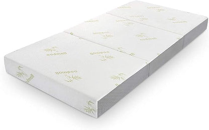Inofia Queen Folding Mattress, 6 Inch Trifold Memory Foam Mattress with Ultra Soft Removable Cover, Foldable & Portable Queen Size Bed (78" x 58" x 6")