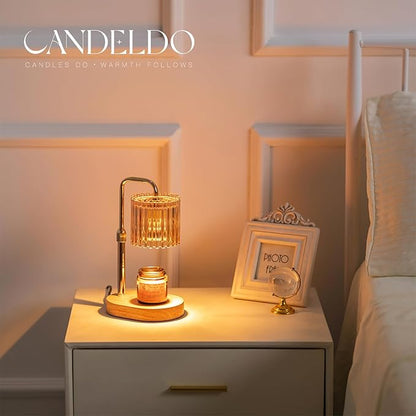 Candle Warmer Lamp with Timer: Gold Candle Warming Lamp Height Adjustable Wax Melt Warmer Dimmable Modern New Home Bedroom Decor Housewarming Gift for Women
