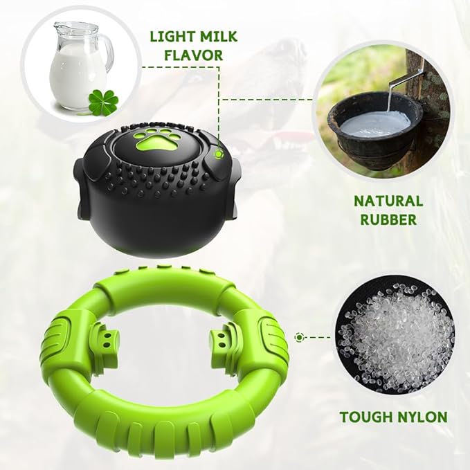 Dog Toys for Aggressive Chewers Large Medium Small Breed Indestructible Durable Tough Squeaky Dog Chew Toys to Keep Them Busy Nylon Rubber Interactive Dog Toys-Mewly Pet