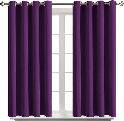BGment Blackout Curtains - Grommet Thermal Insulated Room Darkening Bedroom and Living Room Curtain, Set of 2 Panels (52 x 45 Inch, Royal Purple)
