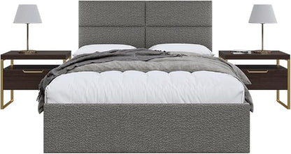 Vänt Upholstered Wall Panels - Queen/Full Size Wall Mounted Headboards - Boucle Grey - Set of 4 Panels (Each Individual Panel 30"x11.5")